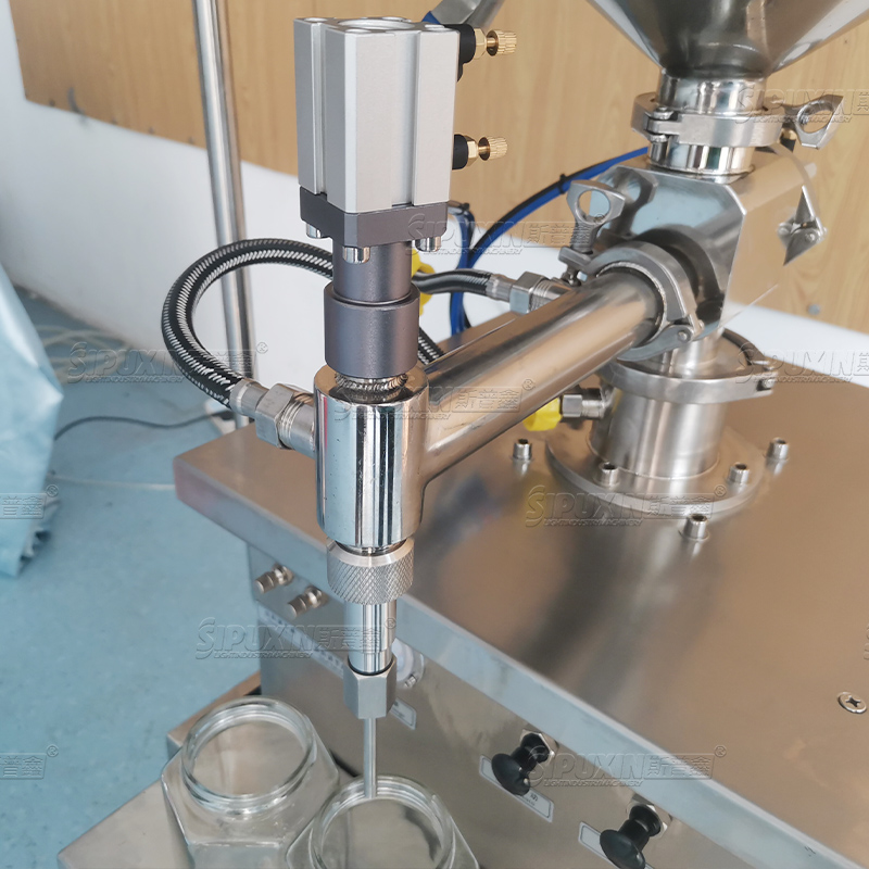 Máquina de relleno de pintura de botella termostática vertical semi automática con agitador