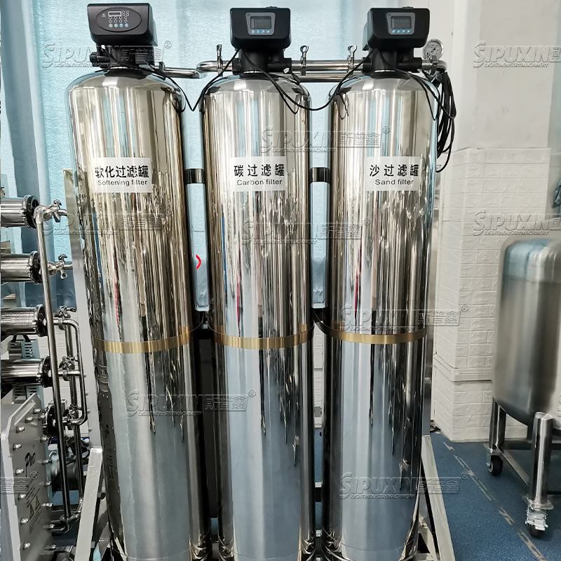 SPX1000LPH Automático RO Inverso Osmosis Filtro de purificación industrial Máquina de tratamiento de agua de agua