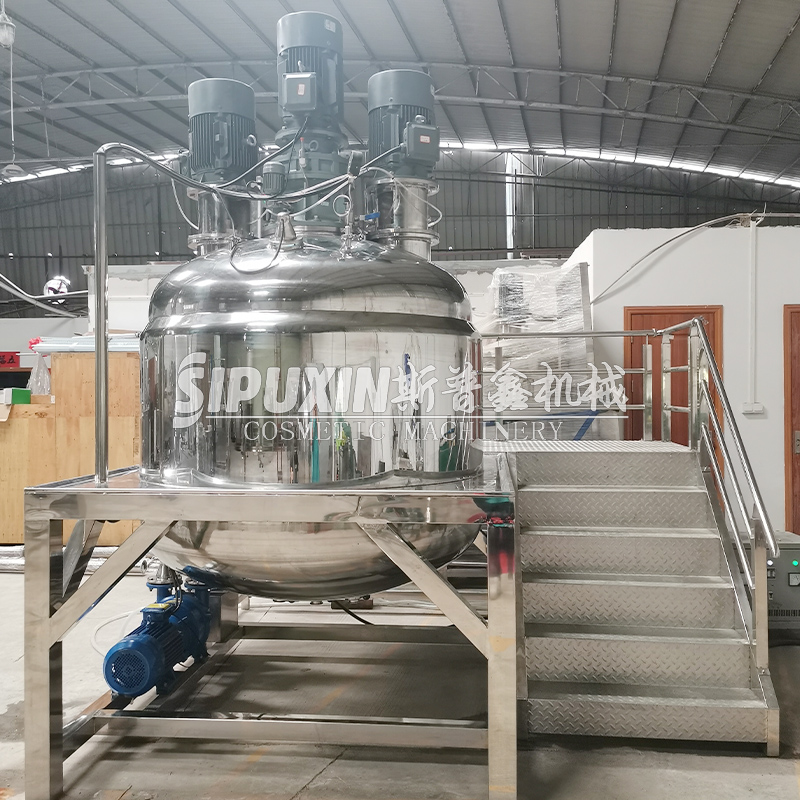 1000L Guangzhou Pasta Hacer una máquina Tanque de mezcla de mechones de vacío para productos de crema para productos de crema