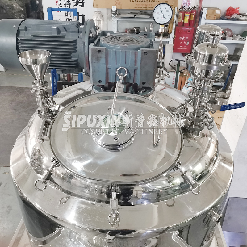 Emulsionante de tipo fijo SUS316L 1000L Equipo de emulsionante de mezcla de vacío para homogeneizador de ungüento de crema cosmética Mezcla emulsionante