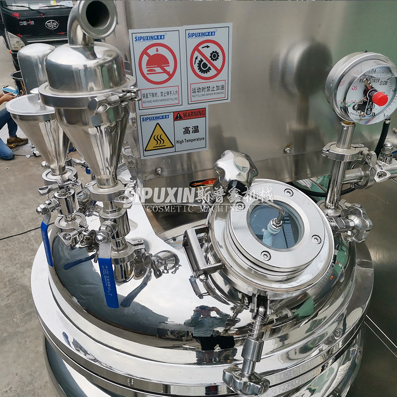 Máquina de mezcla de aspirador de aspirador de elevación hidráulica 200L para aceite esencial de suero de crema cosmética